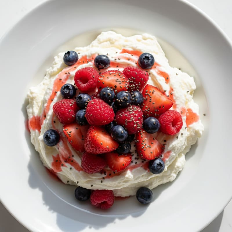 Silky Greek Yogurt Protein Mousse with Mixed Berries