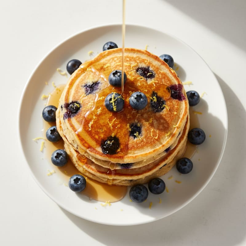 Blueberry Ricotta Pancakes with Lemon Zest