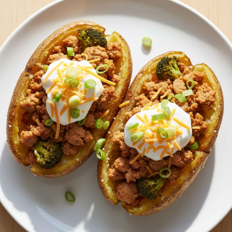 Hearty Loaded Baked Potatoes with Savory Toppings