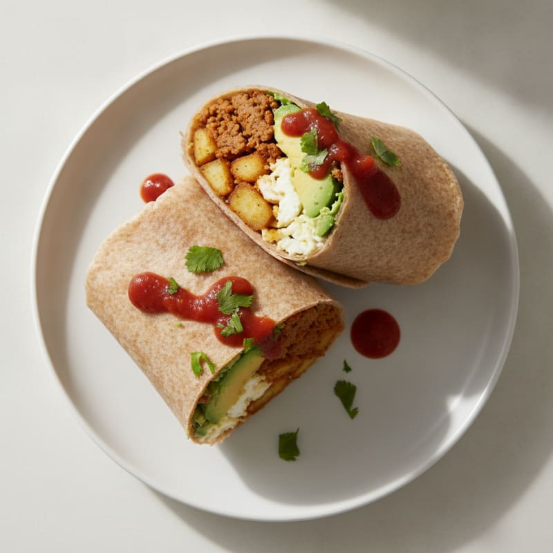 Hearty Breakfast Burrito with Chorizo and Potatoes