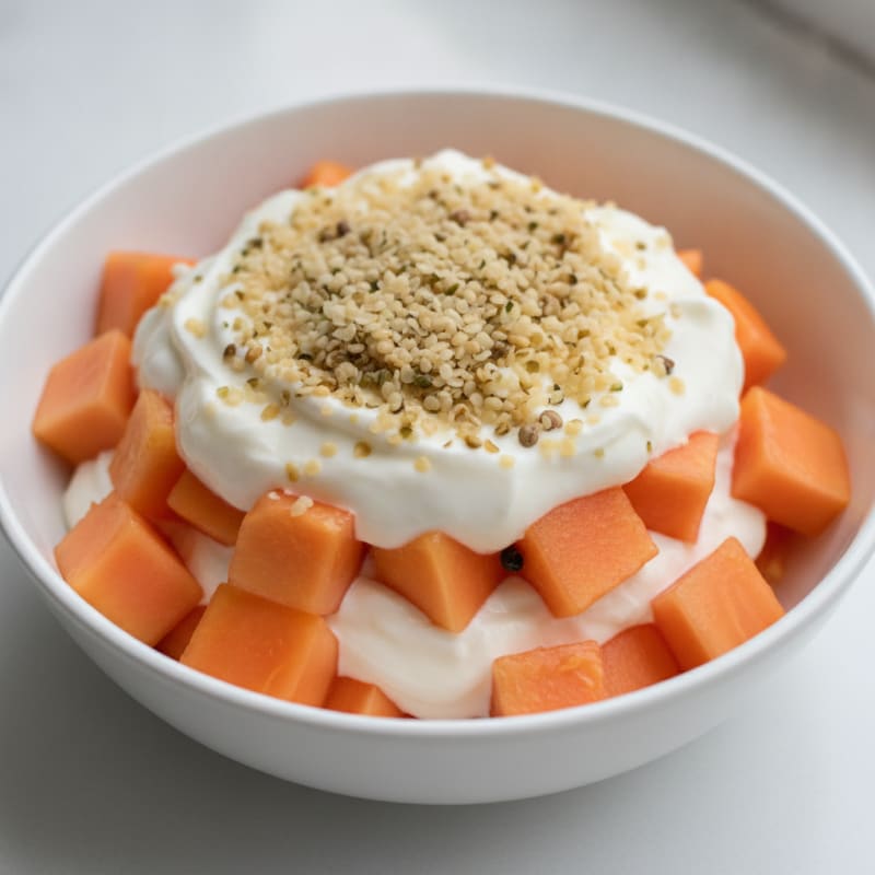 Papaya Yogurt Parfait with Vanilla Protein