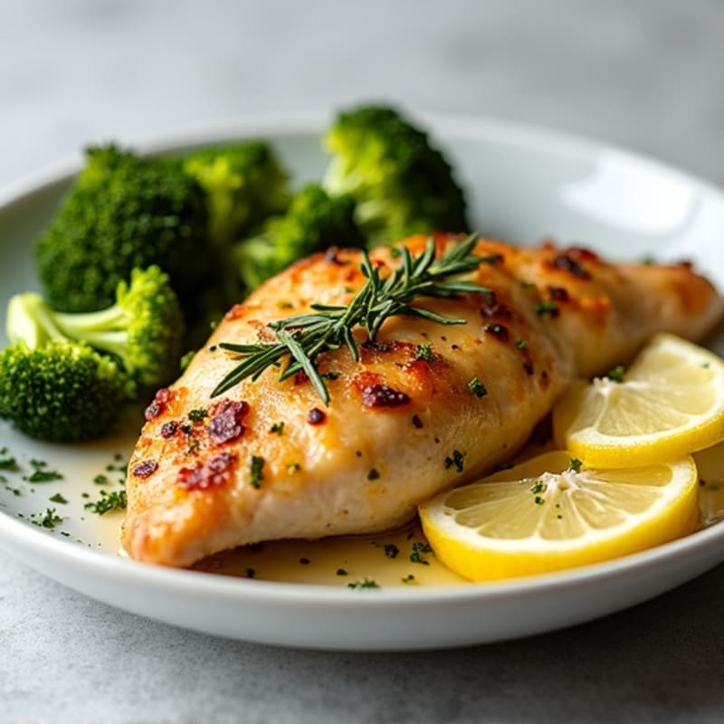 Lemon Herb Roasted Chicken with Crispy Broccoli