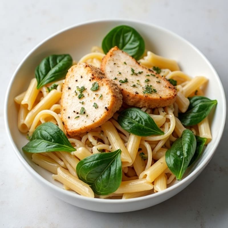 Healthy Creamy Garlic Chicken Pasta