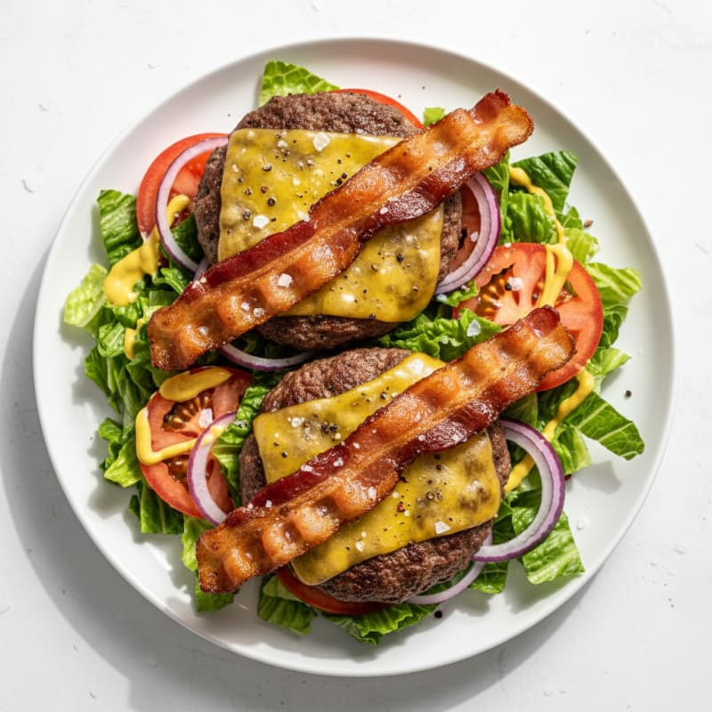 Crispy Double Bacon Cheeseburger Delight