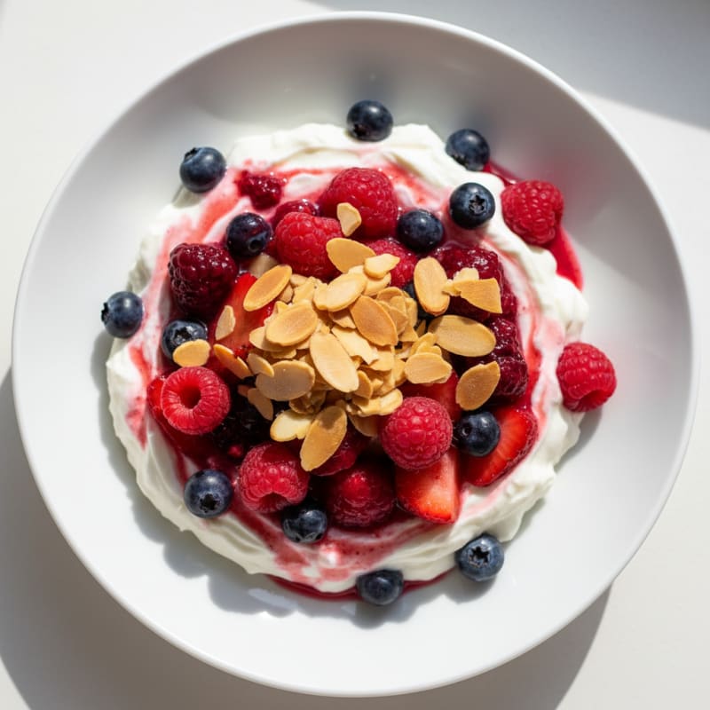 Greek Yogurt Protein Parfait with Mixed Berries