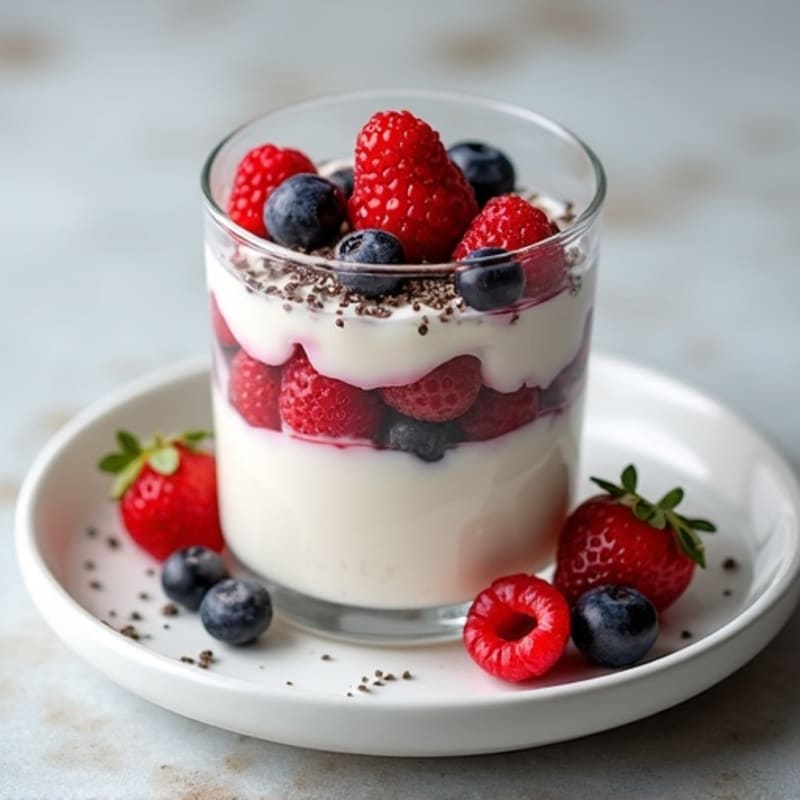 Silky Protein Yogurt Parfait with Mixed Berries