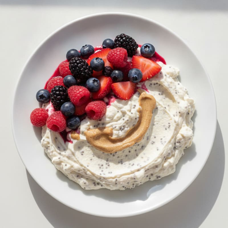 Silky Greek Yogurt Protein Mousse with Mixed Berries