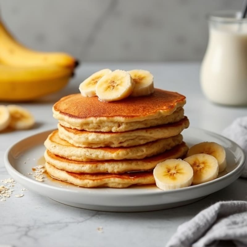 Fluffy Protein Pancakes with Warm Caramelized Bananas