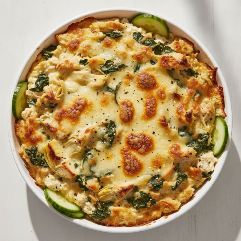 High-Protein Baked Spinach Artichoke Chicken