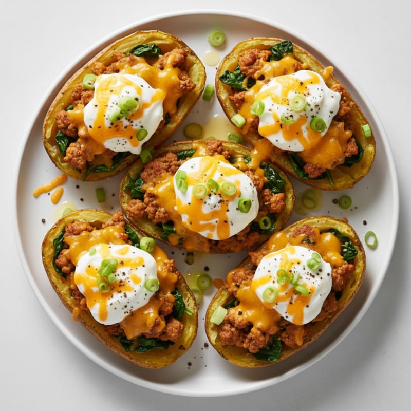 Creamy Loaded Baked Potato Boats