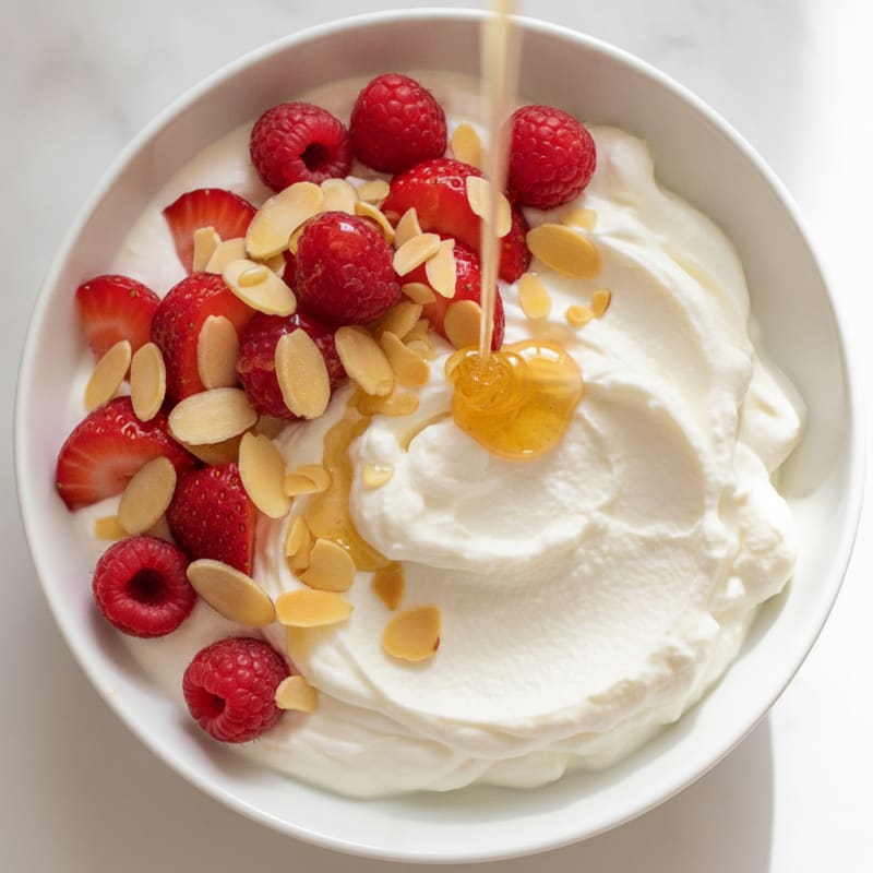 Creamy Greek Yogurt Protein Parfait with Berries and Almonds
