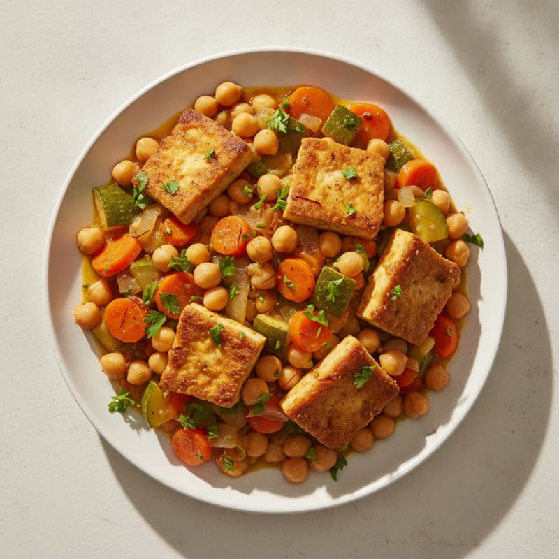 Saffron Chickpea and Vegetable Tagine