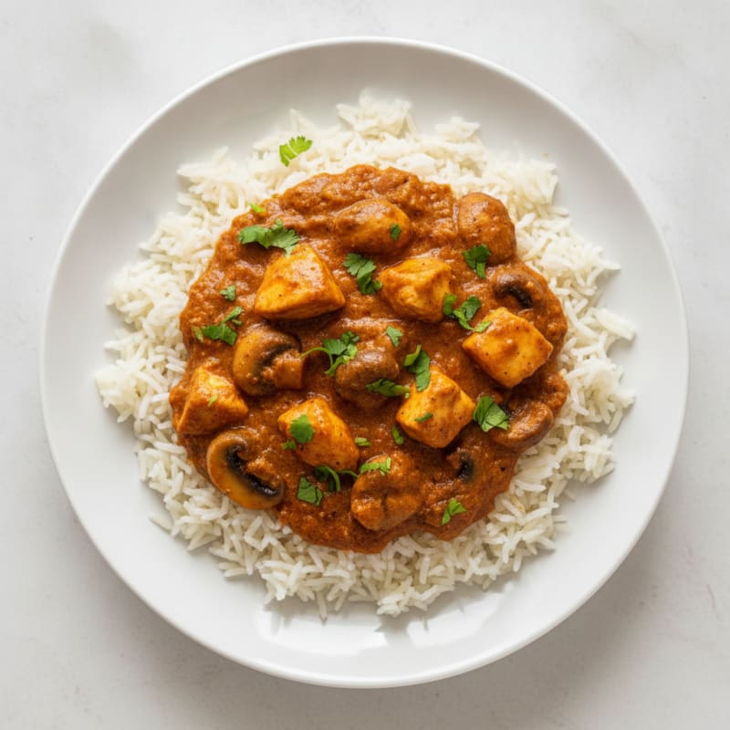 Mushroom Masala with Basmati Rice