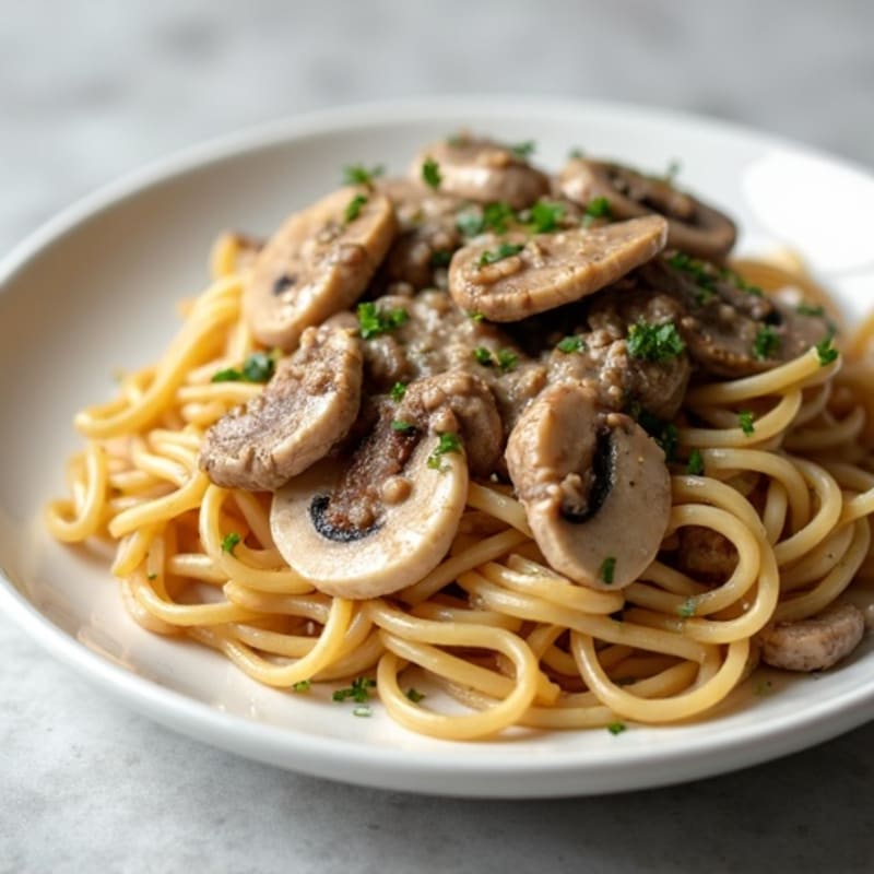 Healthy Creamy Beef Stroganoff with Mushrooms
