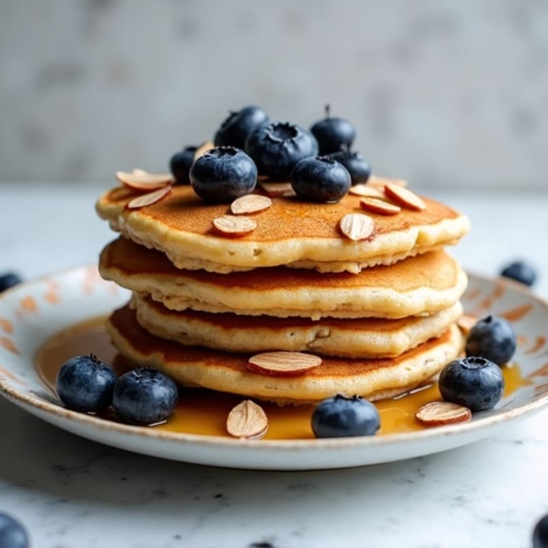 Protein-Packed Almond Blueberry Oat Pancakes
