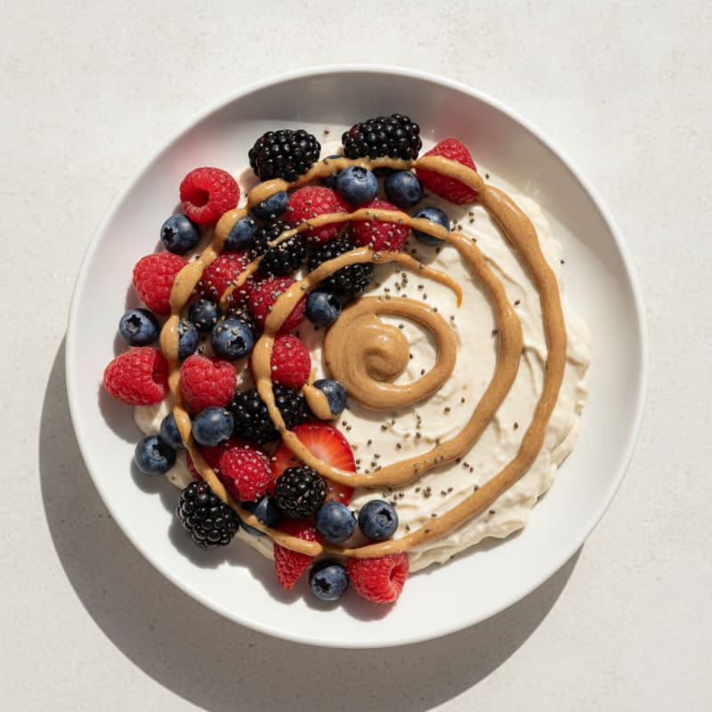 Silky Greek Yogurt Protein Pudding with Mixed Berries