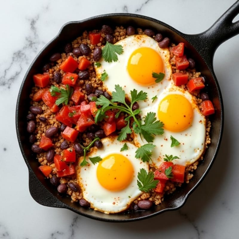 Scrambled Egg and Turkey Black Bean Skillet