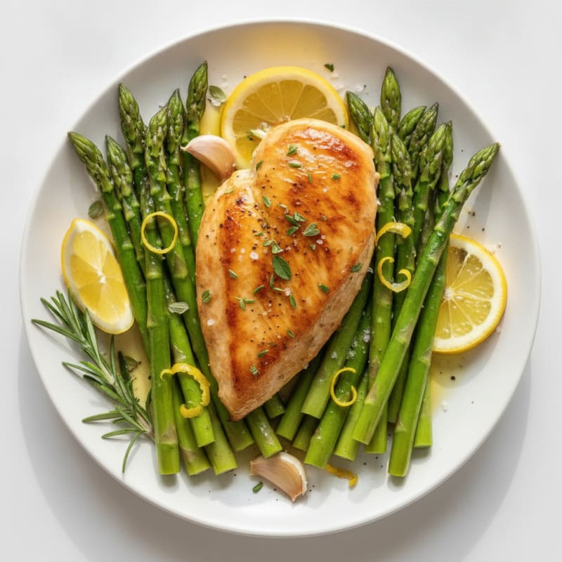 Lemon-Herb Roasted Chicken with Asparagus