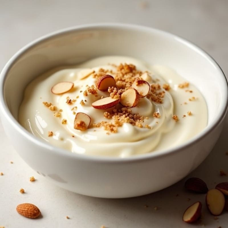 Creamy Vanilla Bean Protein Yogurt with Toasted Almond Crunch