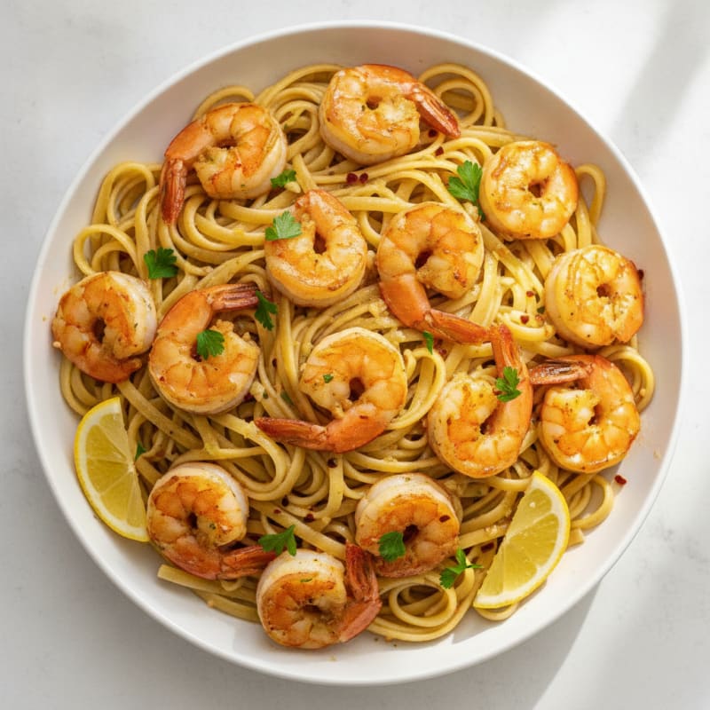 Garlic Butter Shrimp Scampi with Linguine