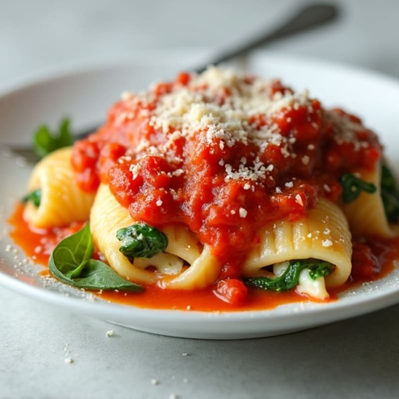 Creamy Ricotta-Spinach Stuffed Pasta Shells