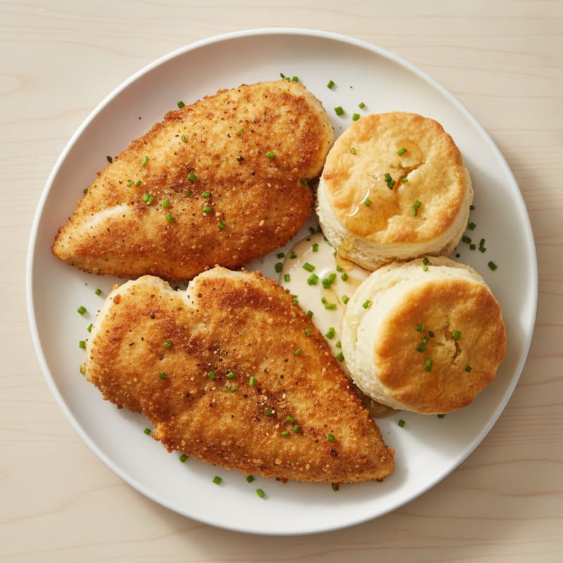Buttermilk Fried Chicken with Fluffy Biscuits