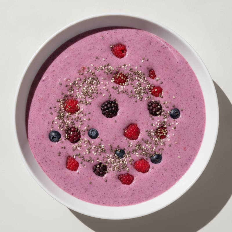 Silky Tofu Protein Smoothie with Chia and Berries