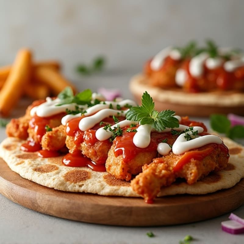 Crispy BBQ Ranch Chicken Flatbread