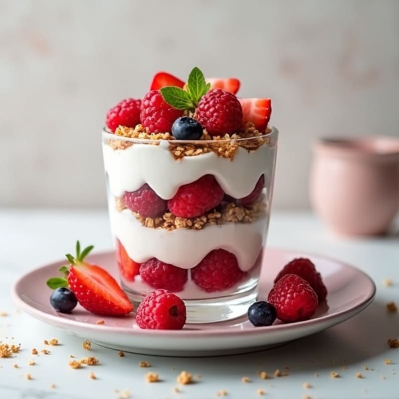 Creamy Greek Yogurt and Mixed Berry Protein Parfait