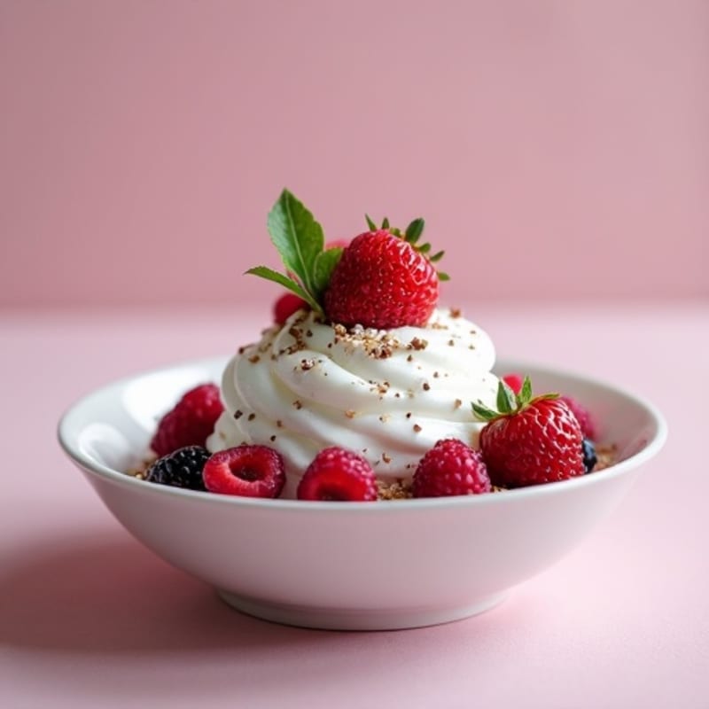 Greek Yogurt Protein Mousse with Mixed Berries