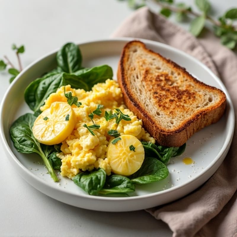 Egg White and Spinach Scramble with Grilled Turkey Breast