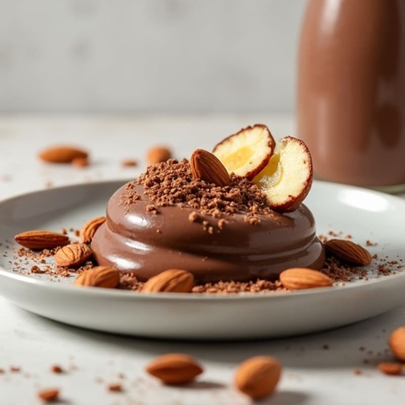 Silky Chocolate Protein Pudding with Toasted Almonds