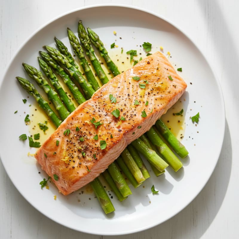 Baked Lemon Herb Salmon with Asparagus