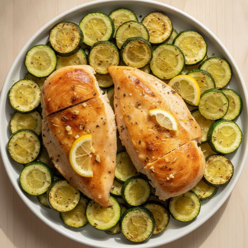 Oven-Baked Herb Chicken with Roasted Zucchini