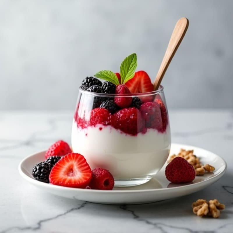 Greek Yogurt Protein Parfait with Mixed Berries