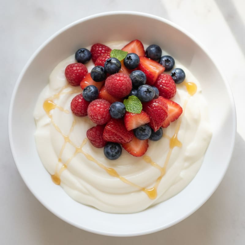 Silky Tofu Protein Pudding with Mixed Fruit