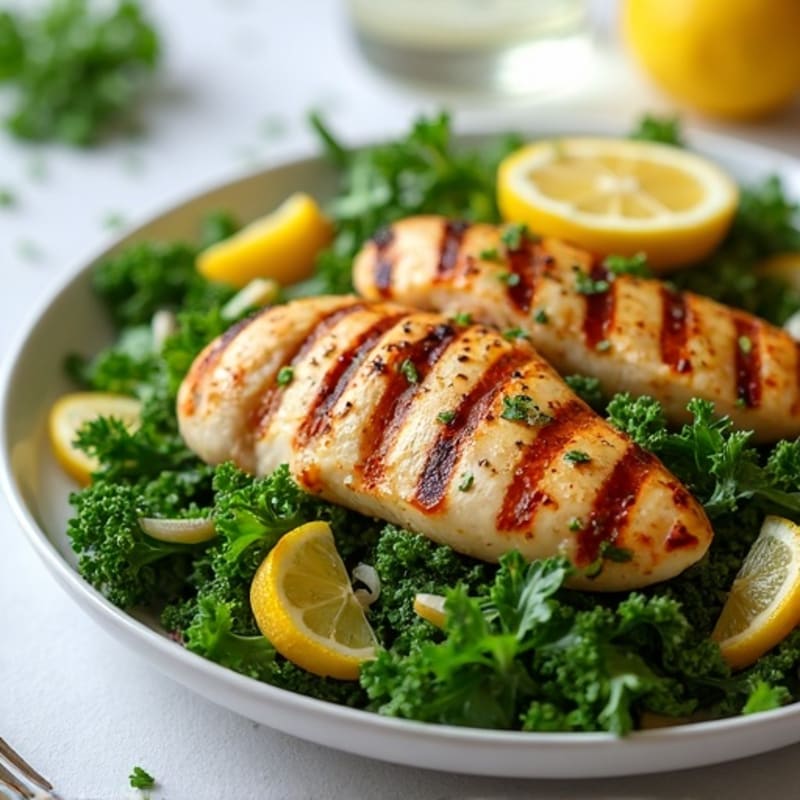 Lemon Herb Grilled Chicken Salad with Crispy Greens