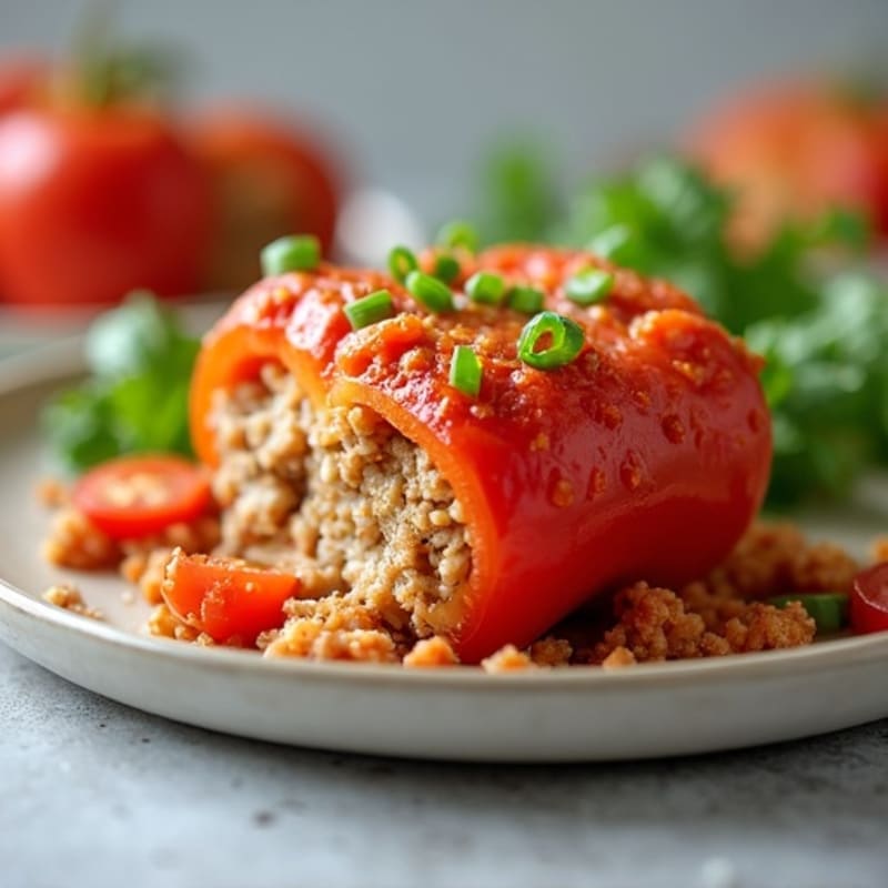 Lean Turkey Stuffed Bell Pepper Casserole
