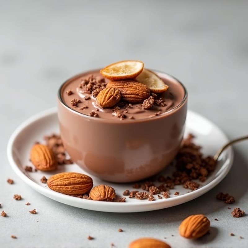 Silky Chocolate Protein Pudding with Toasted Almonds