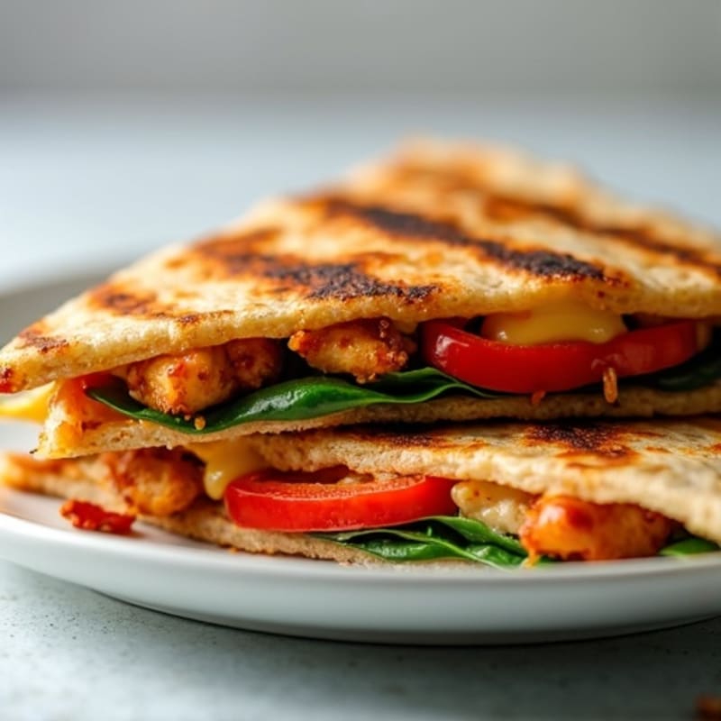 Healthy Crispy BBQ Chicken Quesadilla