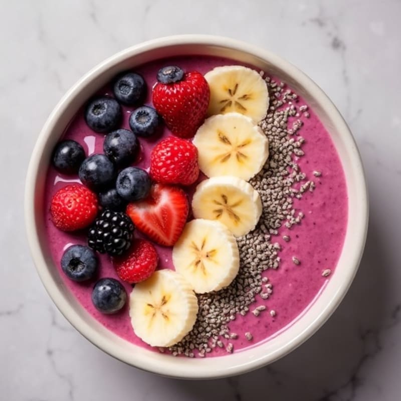 Silky Tofu Berry Protein Smoothie Bowl