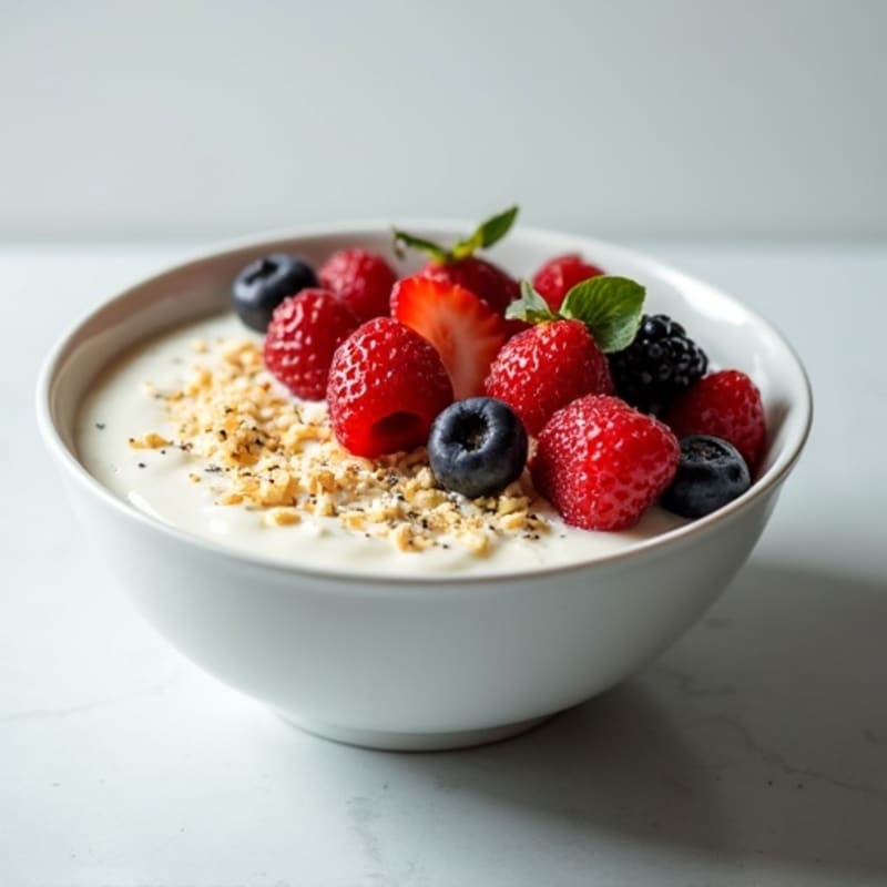 Greek Yogurt Bowl with Fresh Berries and Chia Seeds