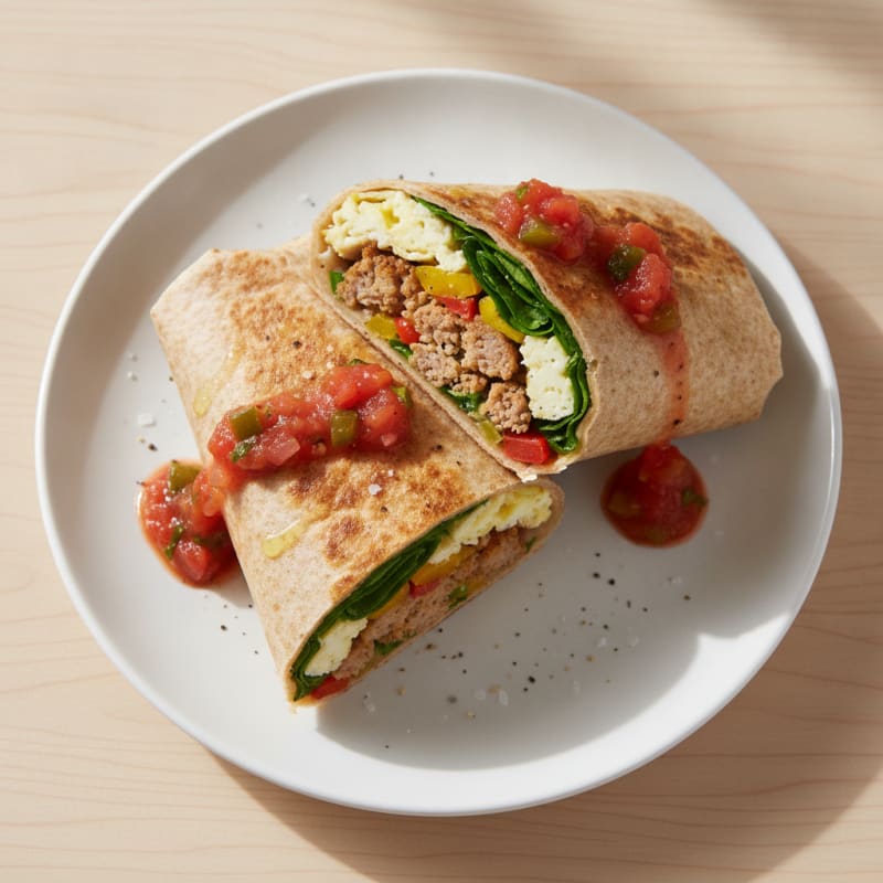 Hearty Sausage and Egg Breakfast Burrito