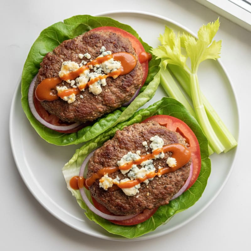 Buffalo Blue Cheese Beef Burgers
