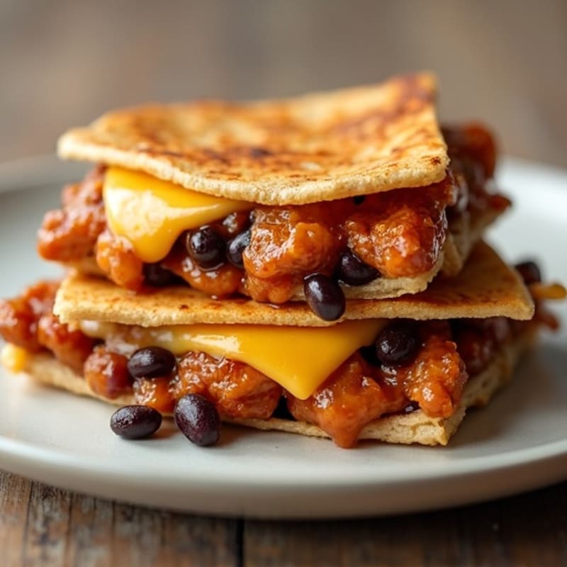 Crispy BBQ Chicken and Black Bean Tortilla Melts