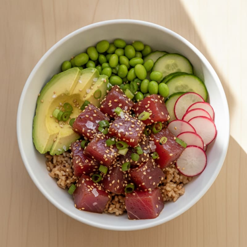 Ahi Tuna Hawaiian Poke Bowl