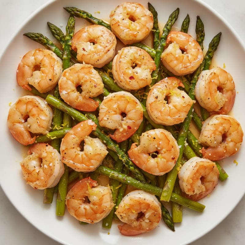 Garlic Shrimp with Roasted Asparagus