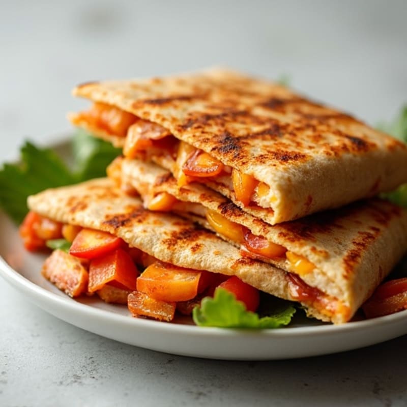 Healthy Crispy BBQ Chicken Quesadilla