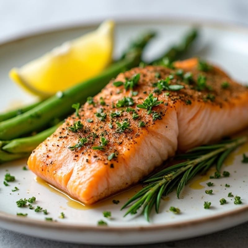 Herb-Crusted Pan Seared Salmon with Lemon