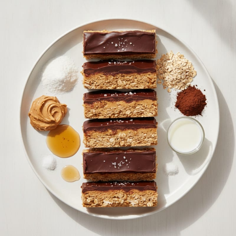 No-Bake Chocolate Peanut Butter Protein Bars